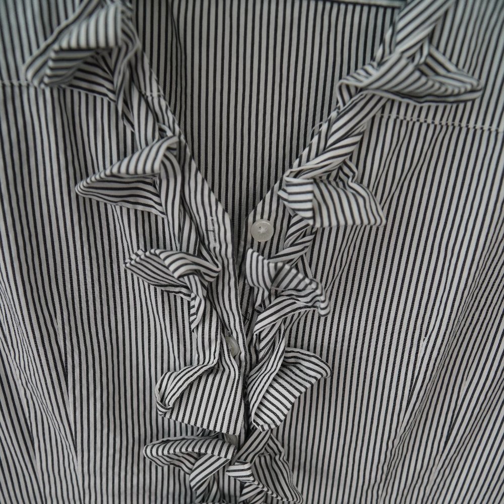 Express | Stripe Ruffle Button Up - image 2